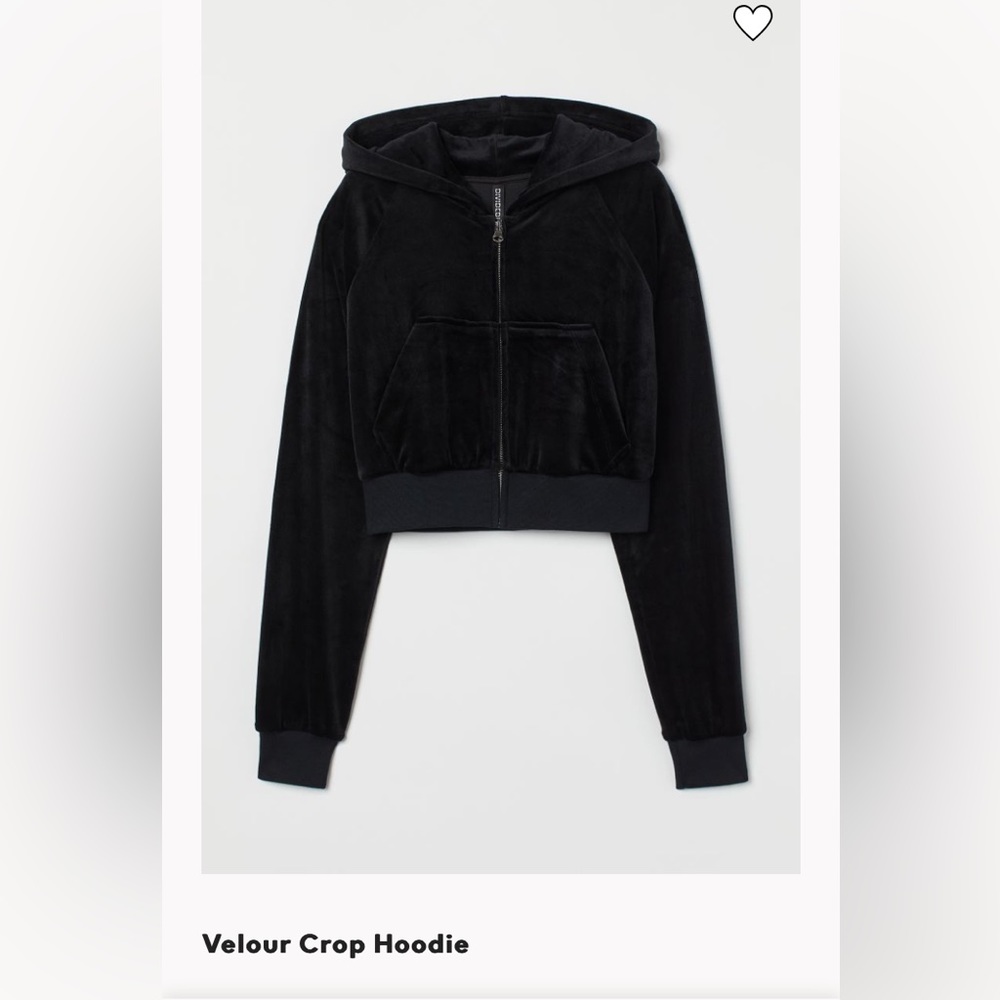 NWT H&M Cropped Velour Hoodie